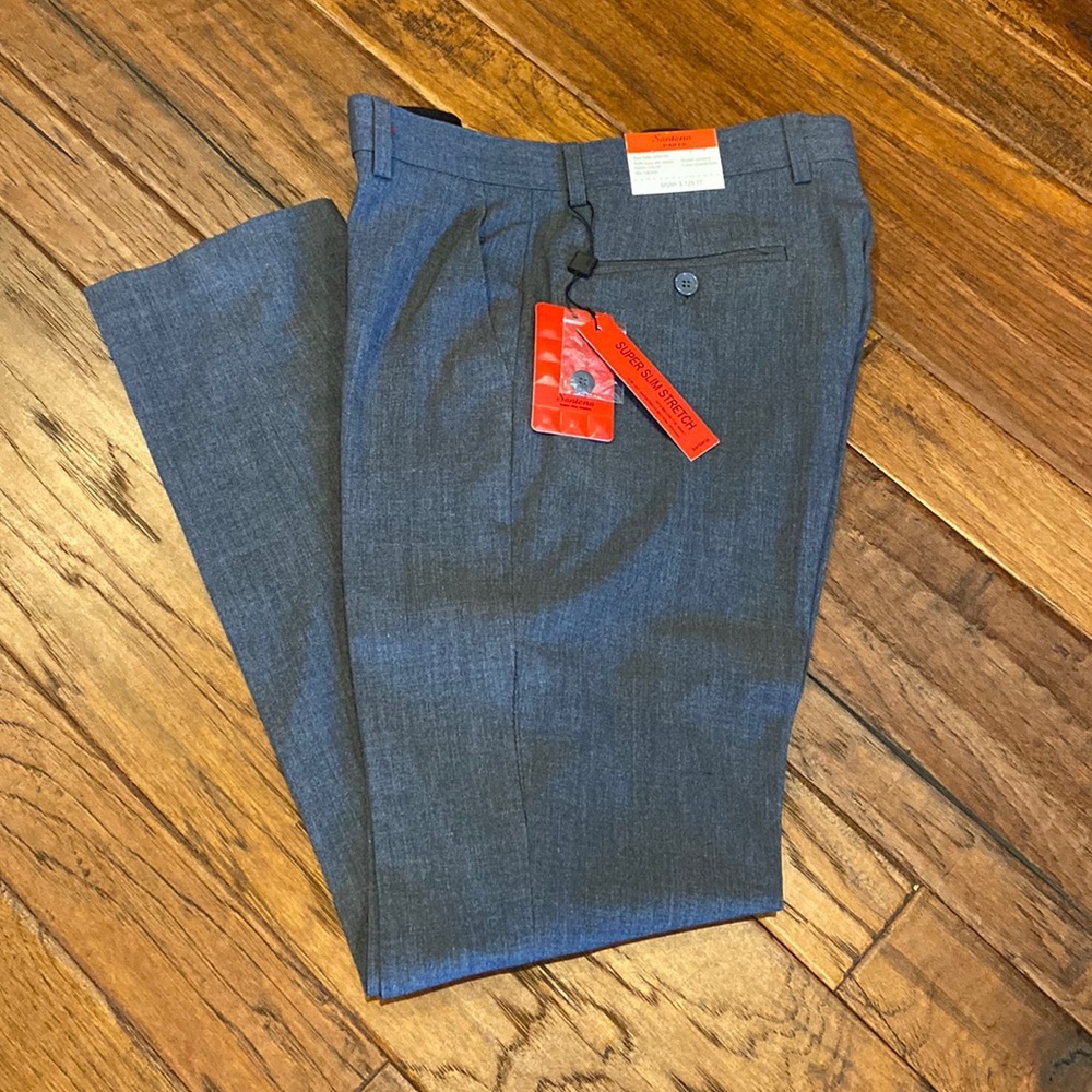 Charcoal gray dress pants.  Flat front, button: zipper closure, 30W x 30L. NEW!